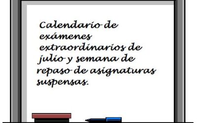 Calendario semana de repaso y exámenes julio