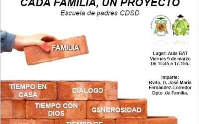 Viernes, 9: Tarde de reflexión para padres: "Cada familia, un proyecto"