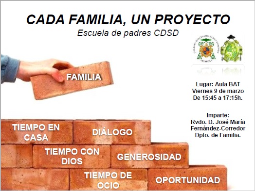 Viernes, 9: Tarde de reflexión para padres: "Cada familia, un proyecto"